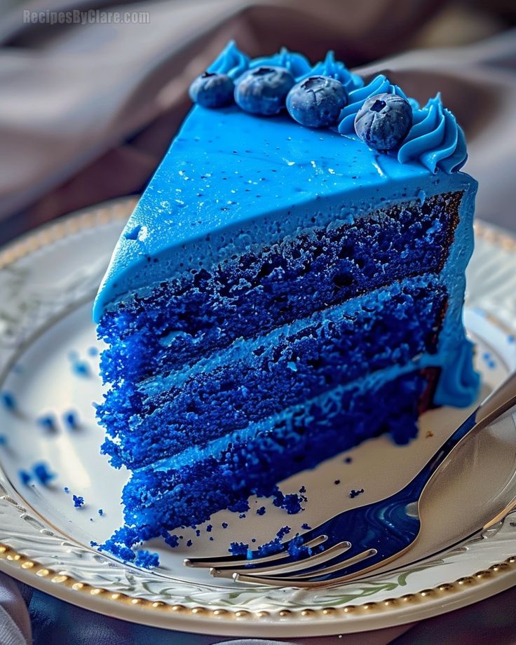 Blue Velvet Cake Slice