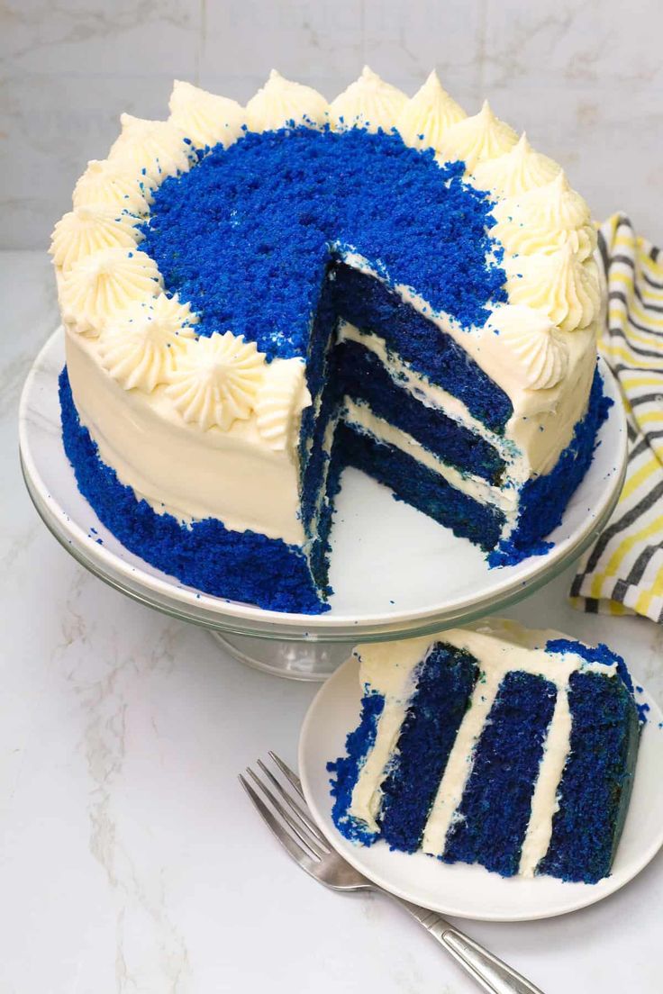 Blue Velvet Cake Slice