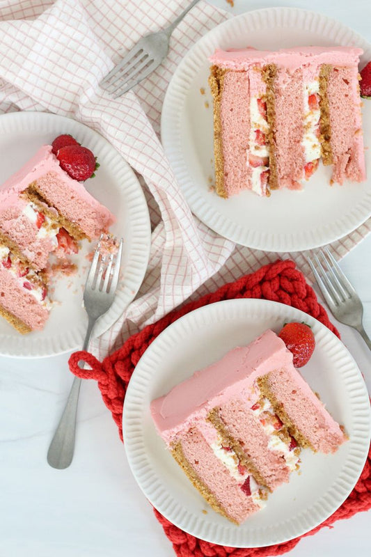 Strawberry cake slice