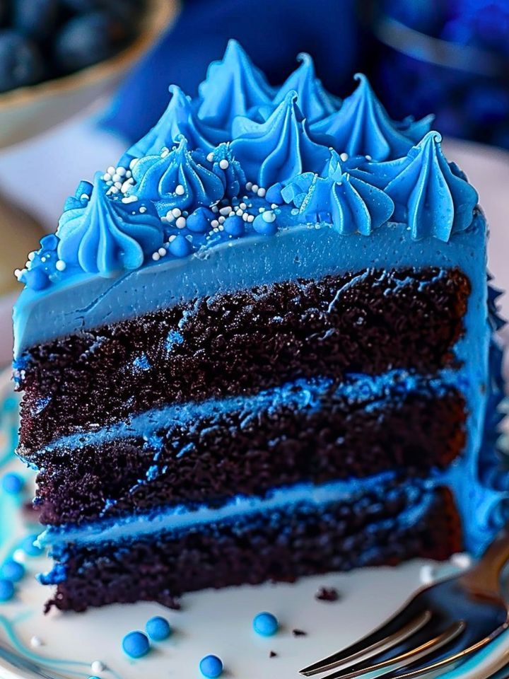 Blue Velvet Cake Slice